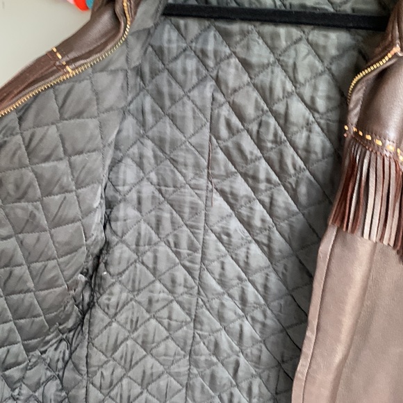 VTG 70s Lambskin Leather fringe jacket - Picture 4 of 5